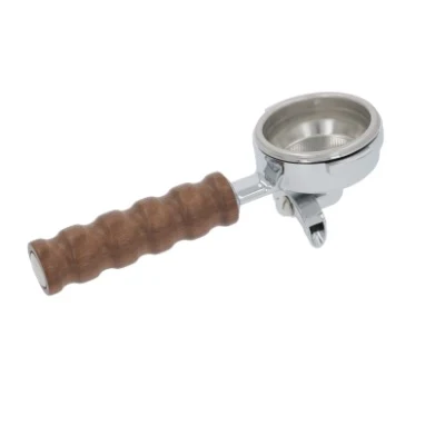 Faema E61 Complete Double Portafilter With Walnut Handle — Basket
