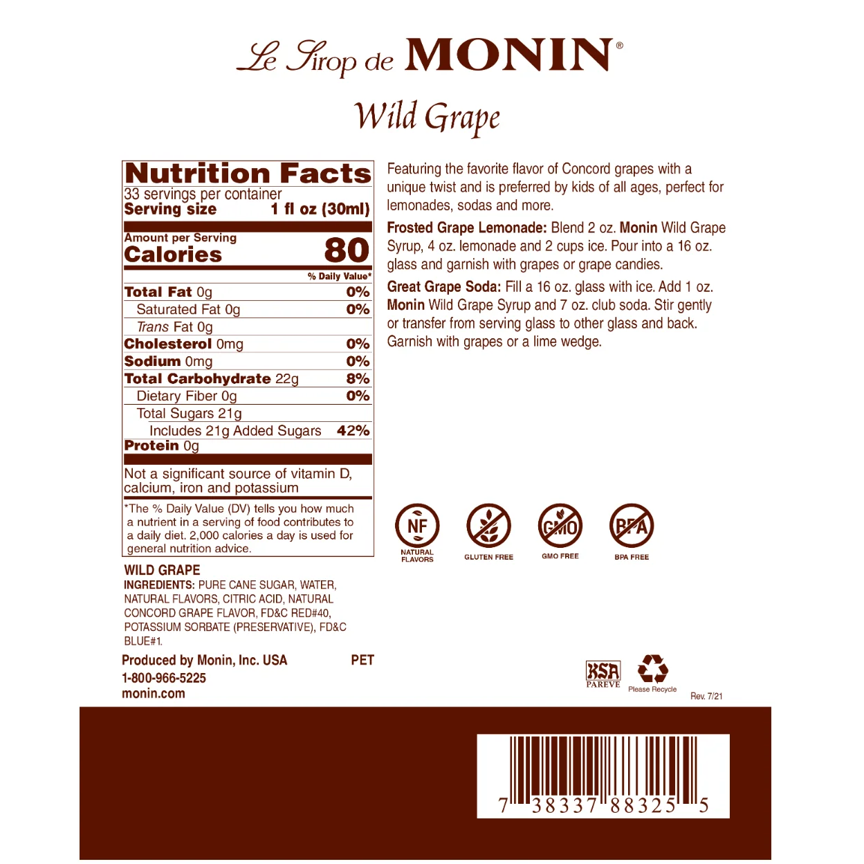 Monin Wild Grape Syrup — Tea - Image 2