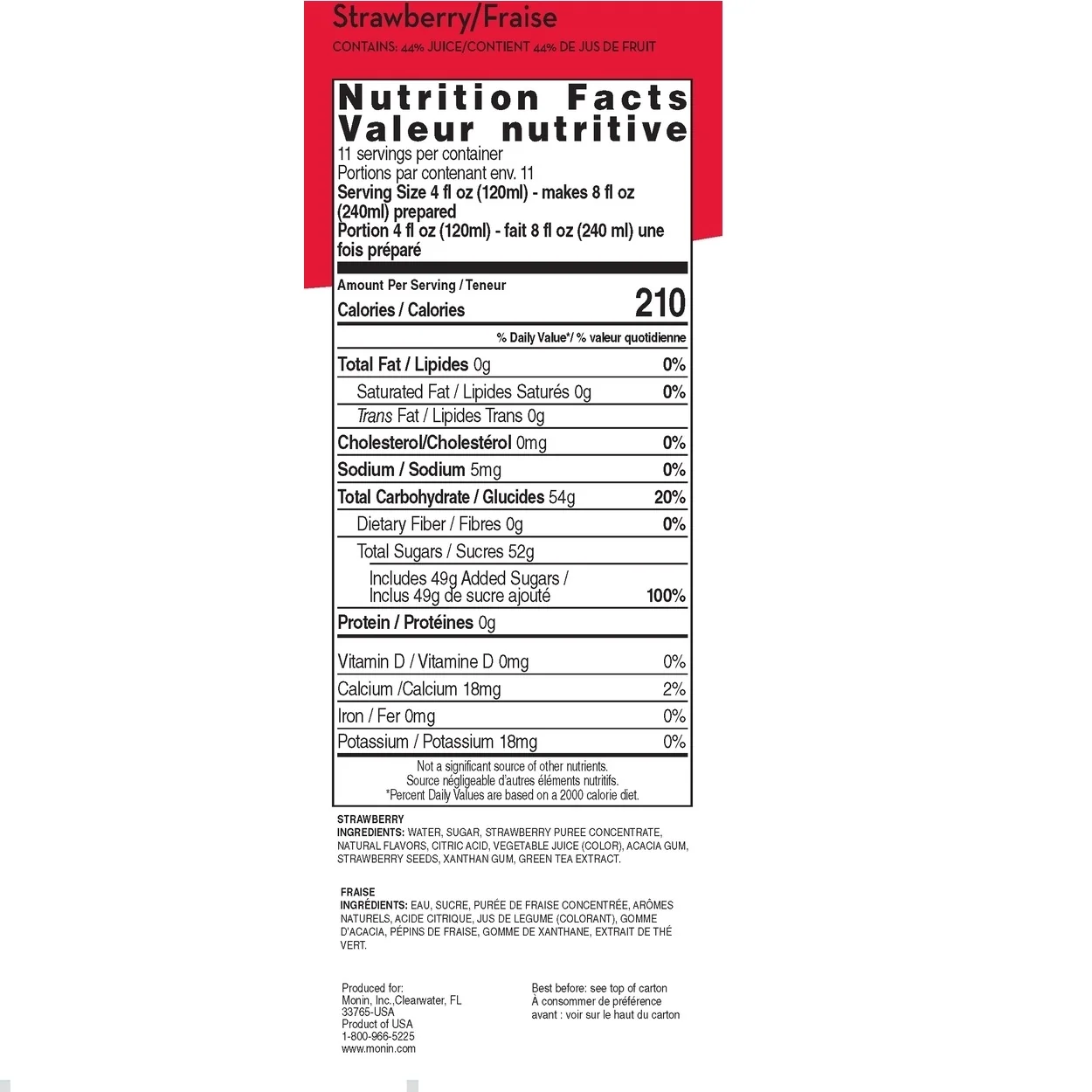 Monin Strawberry Smoothie Mix — Tea - Image 2