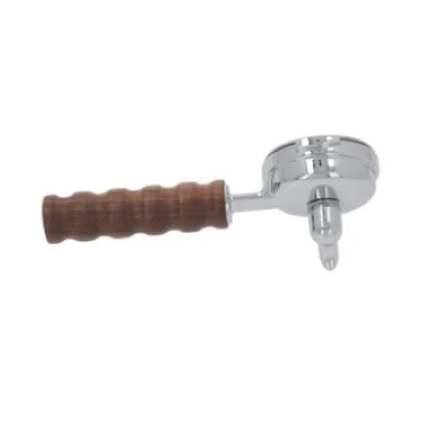 Faema E61 Complete Single Portafilter With Walnut Handle — Basket